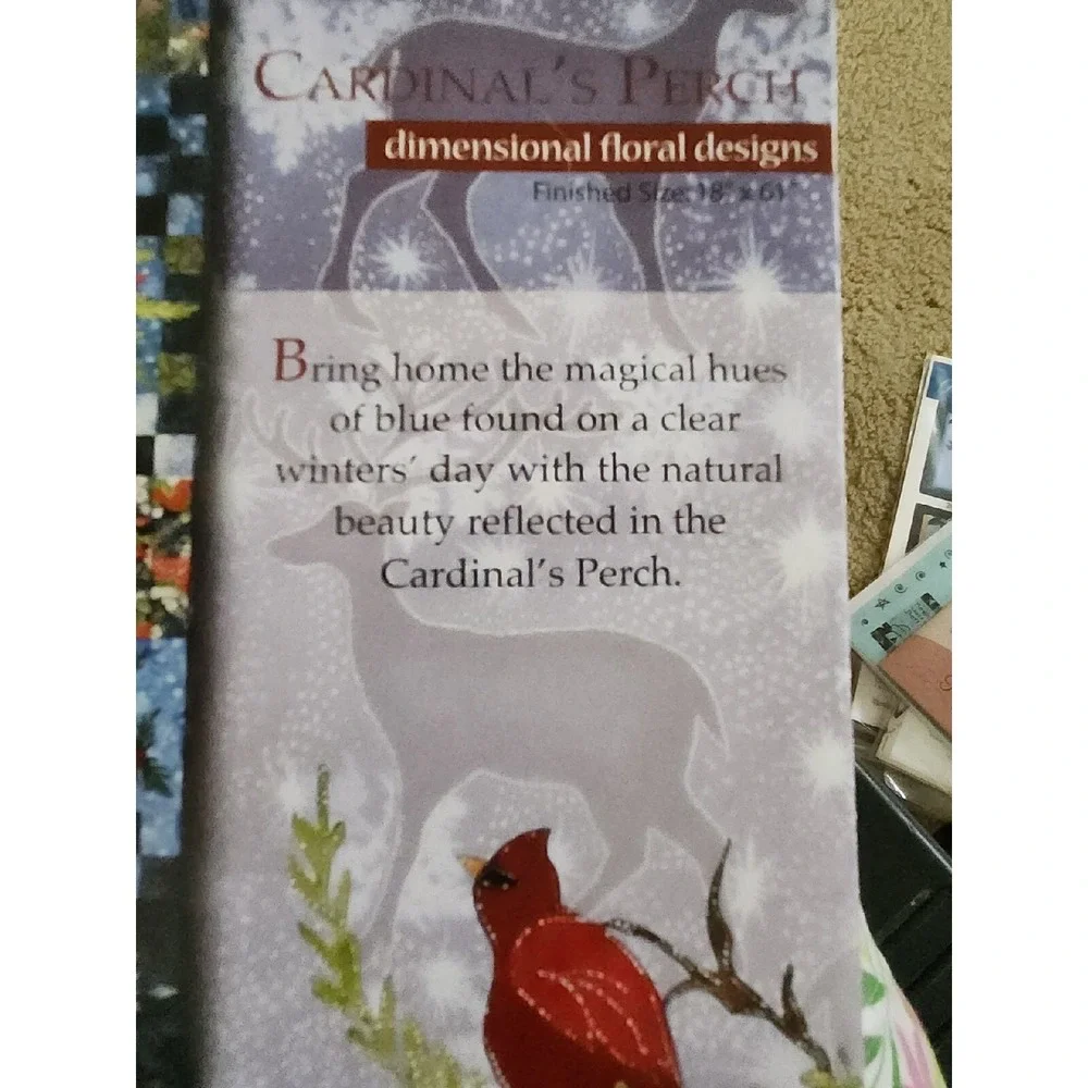 Mount Redoubt Designs  CARDINAL'S‎ PERCH Quilted Table Runner Pattern